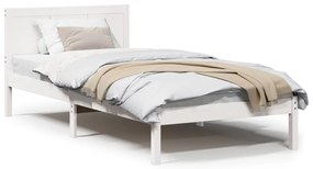 Fehér Fa Ágykeret Fehér Fa 100 x 200 cm Tartós Fehér Ágykeret