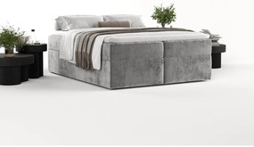 Szürke ágyneműtartós boxspring ágy 200x200 cm Yoko – Maison de Rêve