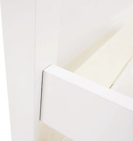 Ágy pótággyal, tűnyalábos fenyőfa, fehér, 90x200, GLAMIS