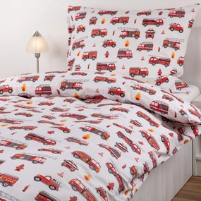 Tűzoltók gyerek pamut ágyneműhuzat TiaHome - 1x Párna 90x70cm, 1x Paplan 140x200cm