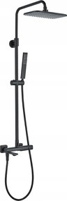 Zuhanyoszlop Kádcsapteleppel Fekete Esőztető Szett Laveo