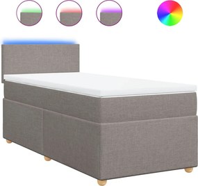 vidaXL tópszínű szövet rugós ágy matraccal 90 x 190 cm