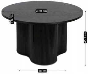 Dohányzóasztal Fekete Színben. DERIAN MAX