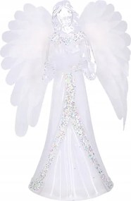 LED-es angyal világító különböző színekben könyvvel 22cm