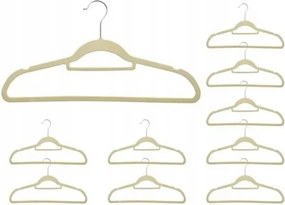 Velúr Ruhaakasztó Bézs 10 db-OS Szekrény Ruhaakasztó Szett