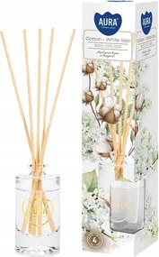 Aroma diffúzor pálcikákkal||AURA|~4 hét| Pamut Fehér