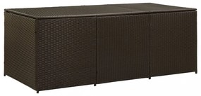 barna polyrattan kerti tárolóláda 180 x 90 x 70 cm