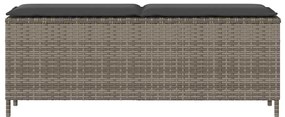 Barna polyrattan kerti pad párnával 110x30x40,5 cm
