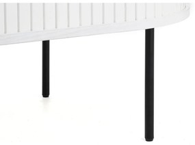 Fehér dohányzóasztal tölgyfa dekorral 60x120 cm Nola – Unique Furniture