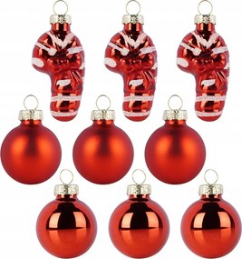 9x Karácsonyi gömbök Karácsonyi üveg karácsonyfa gömb szett