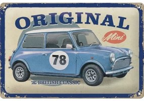 Fém tábla Mini Cooper - The British Classic, (20 x 30 cm)