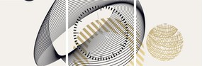 Kép - Geometriai formák N⁰3 (órával) (90x30 cm)