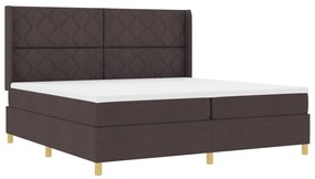 Boxspring Ágy Matracokkal Sötétbarna, 200x200 cm Szövetben
