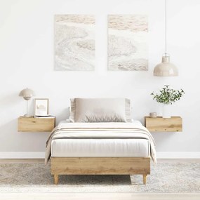 kézműves tölgy szerelt fa ágykeret matrac nélkül 75x190 cm
