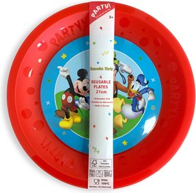 Disney Mickey Rock the House micro prémium műanyag lapostányér 4 db-os szett 21 cm