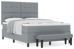 Box Spring Ágy Matrac &amp; Pad Szürke 160x200 cm Szövet