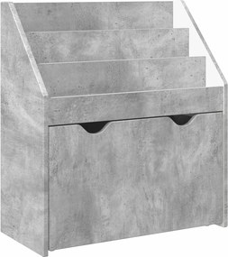 vidaXL Gyerek Könyvespolc Beton Szürke 60 x 29,5 x 69 cm Faanyag