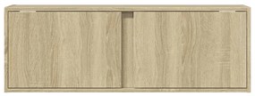 sonoma tölgy színű fali TV-szekrény LED-ekkel 100x31x35 cm