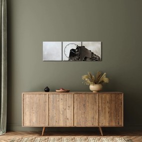 Kép - Vonat a ködben (órával) (90x30 cm)