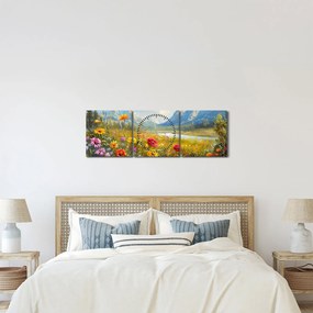 Kép - Festett táj (órával) (90x30 cm)