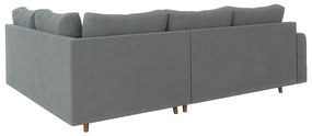 Szürke buklé sarokkanapé (jobb oldali-L alakú) Ariella – Ropez