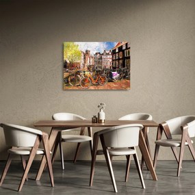 Üveg kép - Amszterdam, festészet (70x50 cm)