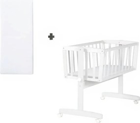 Fehér gurulós bölcső 40x90 cm – Roba