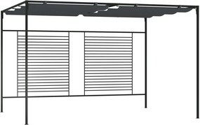 vidaXL antracitszürke pavilon behúzható tetővel 3 x 4 x 2,3 m 180 g/m²