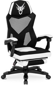 Gamer Forgószék Fekete/Fehér Színben. Teherbírás: 150 kg. BING
