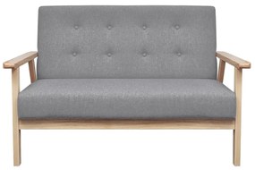 vidaXL világosszürke 2 személyes szövet kanapé