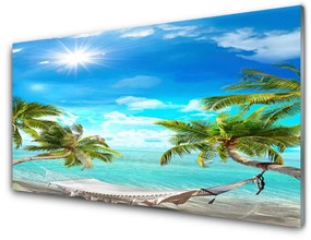 Üvegfotó Trópusi pálmafák Hammock Beach 100x50 cm