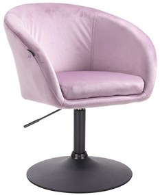 HR8326N Halványlila modern velúr szék fekete lábbal