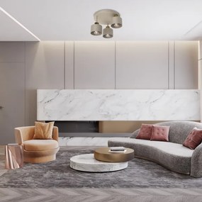 Mennyezeti lámpa PARKLA 3xE27/15W/230V bézs/arany