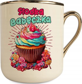 Bögre Krém-arany Édes Muffin Ajándék Nőnapra Ajándék