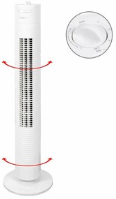 Clatronic TVL 3770 oszlopos ventilátor, fehérszínben