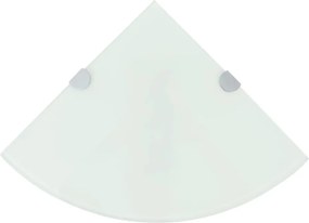 vidaXL 2 db fehér üveg sarokpolc krómtartóval 25 x 25 cm
