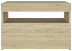 sonoma tölgy színű TV-szekrény LED-lámpákkal 60 x 35 x 40 cm