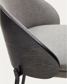 Fekete-szürke bárszék (ülésmagasság 77 cm) Eamy – Kave Home