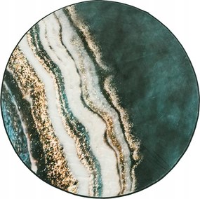 Novo kerek szőnyeg Strado 120 cm márvány arany szegély