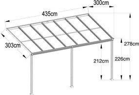 Avenberg Avesta BW7 ALU Pergola - 4 x 3 m