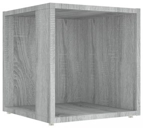 szürke sonoma színű szerelt fa kisasztal 33x33x34,5 cm