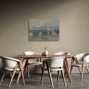 Üveg kép - Claude Monet, Waterloo Bridge, Gray Day, reprodukciók (70x50 cm)