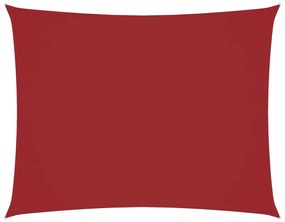 piros téglalap alakú oxford-szövet napvitorla 6 x 7 m