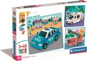 Jármű Rescue 3x48 db-os puzzle Clementoni