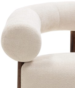 Krém design fotel KOKEI ALIA, dió színű dekor