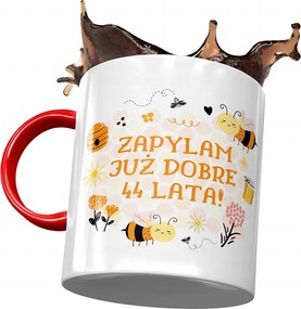 Piros Bögre Születésnapra 44 44-es 44-es Ajándék Nyomtatott Fotóval