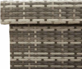 Szürke Polyrattan Kerti Tárolóláda Kerekekkel 160X55X75 Cm