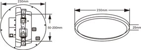 Top Light-LED mennyezeti lámpa szenzorral REVIT LED/9/12/18W/230V 3000/4000/6500K átm. 23 cm
