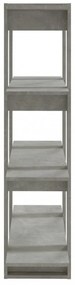 betonszürke könyvszekrény/térelválasztó 100 x 30 x 123,5 cm