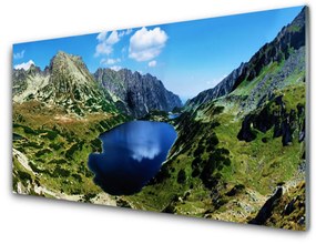 Fali üvegkép Mountain Lake Landscape 100x50 cm